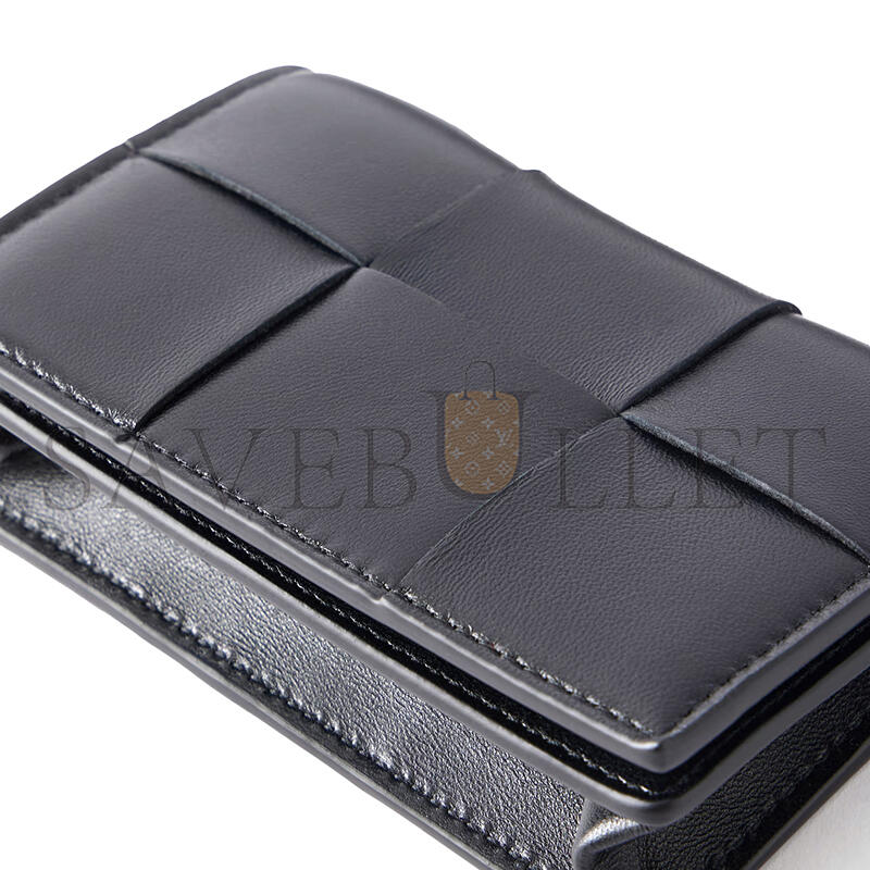 BOTTEGA VENETA CASSETTE INTRECCIATO LEATHER CARD HOLDER 651396 (12.2*8*2.5cm)